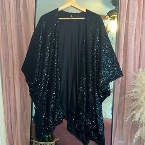 Torrid Black Sequin Coverup One Size